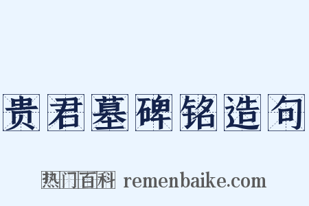 贵君墓碑铭造句是什么意思的图片